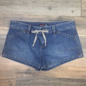 AÈROPOSTALE Denim Drawstring Shorts Med Wash Sz 14